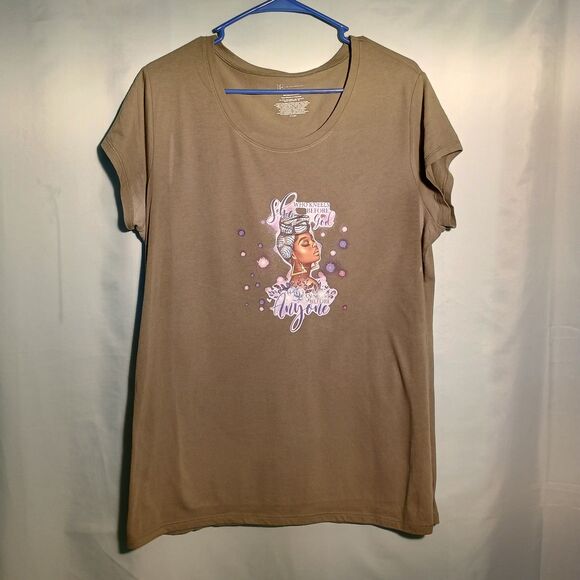 Women’s Brown Graphic T-Shirt – “She Who Kneels Before God - Picture 1 of 4